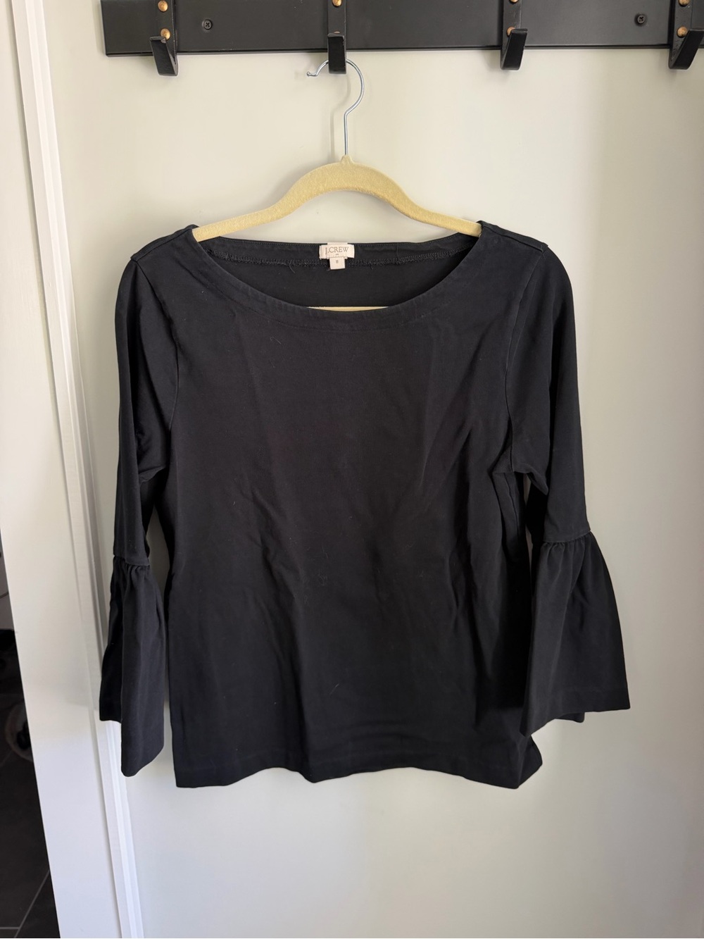 J. Crew Black Bell-Sleeve Long Sleeve Tee